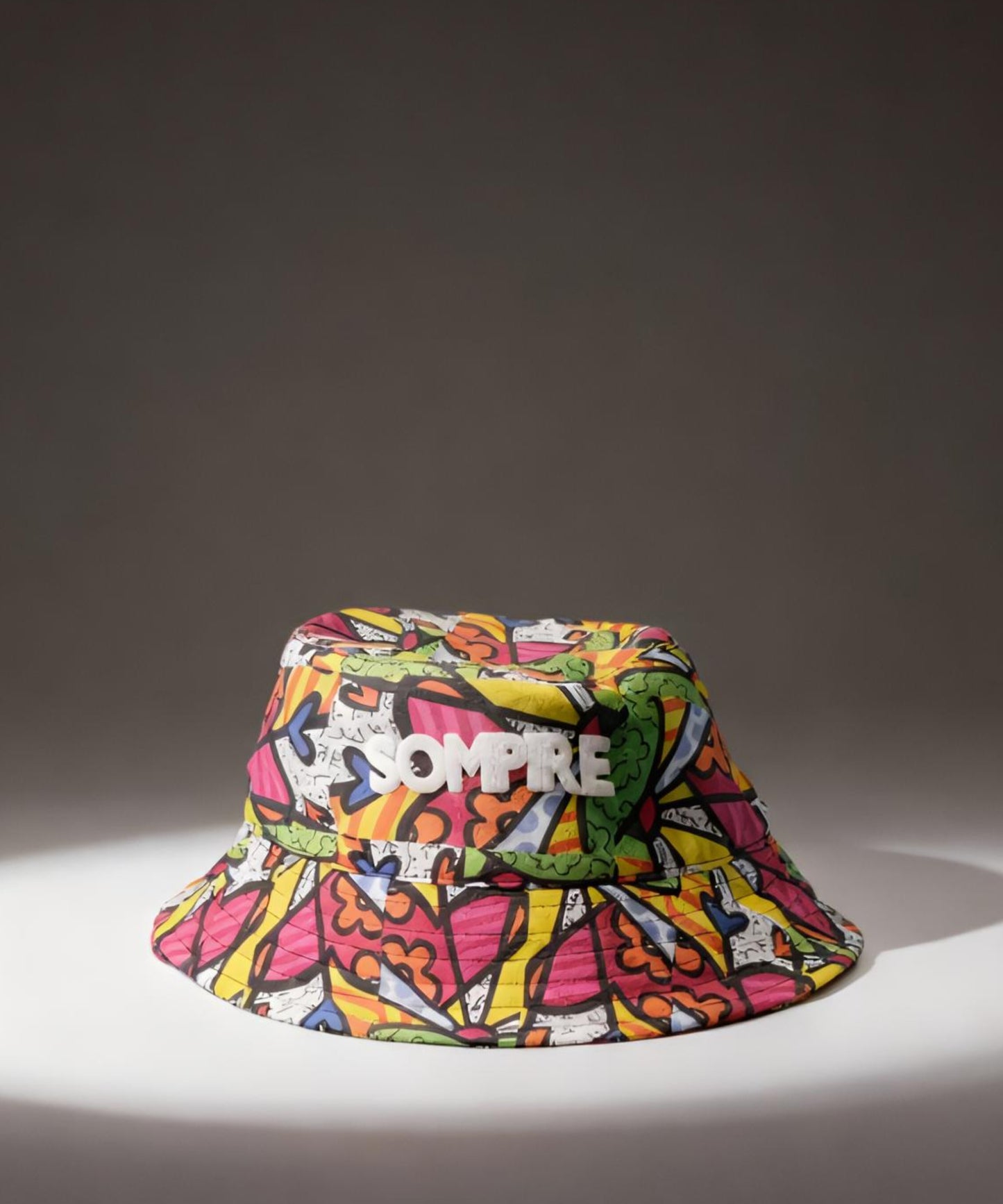 Pink Heart Print- Bucket Hat