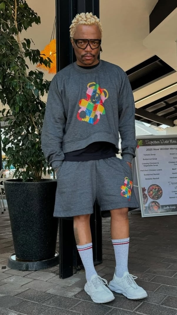 Teddy Print Sweatshirt Set