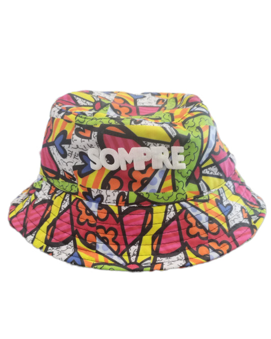Pink Heart Print- Bucket Hat