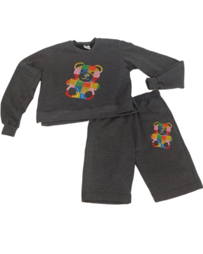 Teddy Print Shorts Set