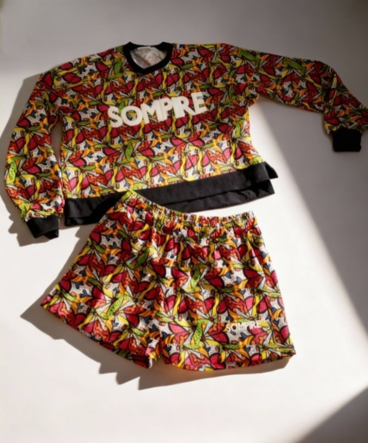 Pink Heart Print Short Set