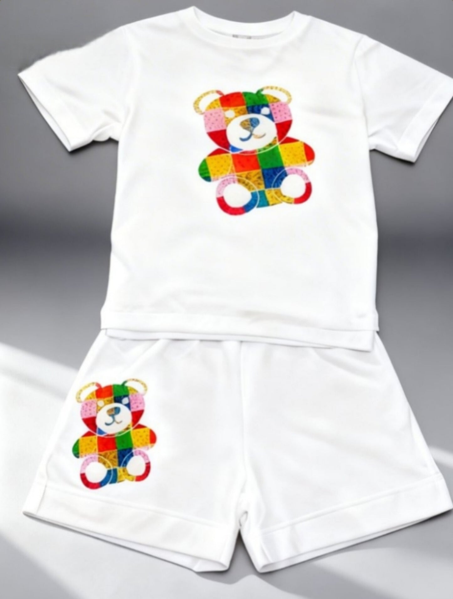 Teddy Print Shorts / T-Shirt Set