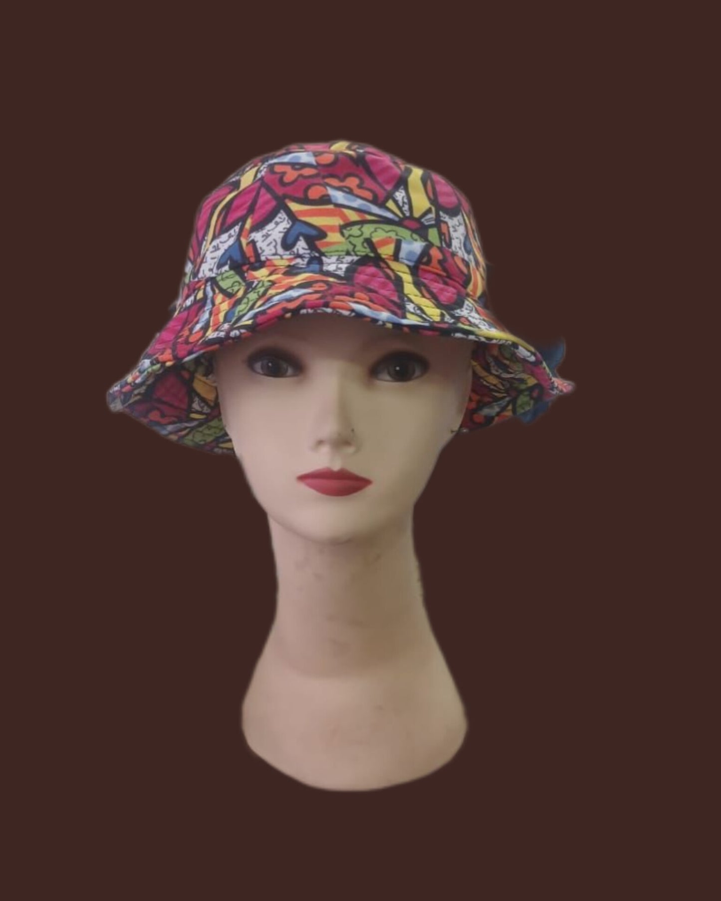 Pink Heart Print- Bucket Hat