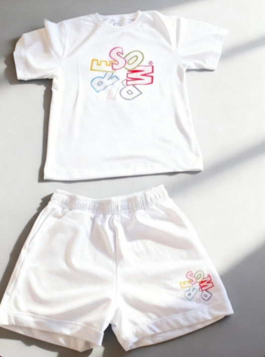 Round Print Shorts / T-Shirt Set