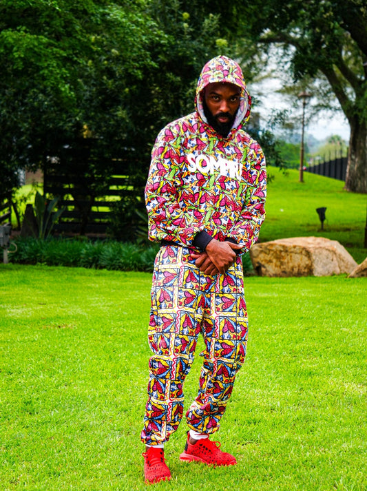 Pink Heart Print Tracksuit Set