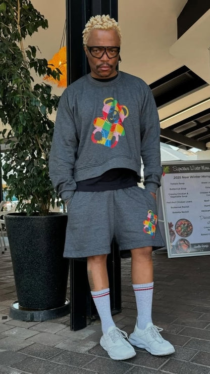 Teddy Print Shorts Set